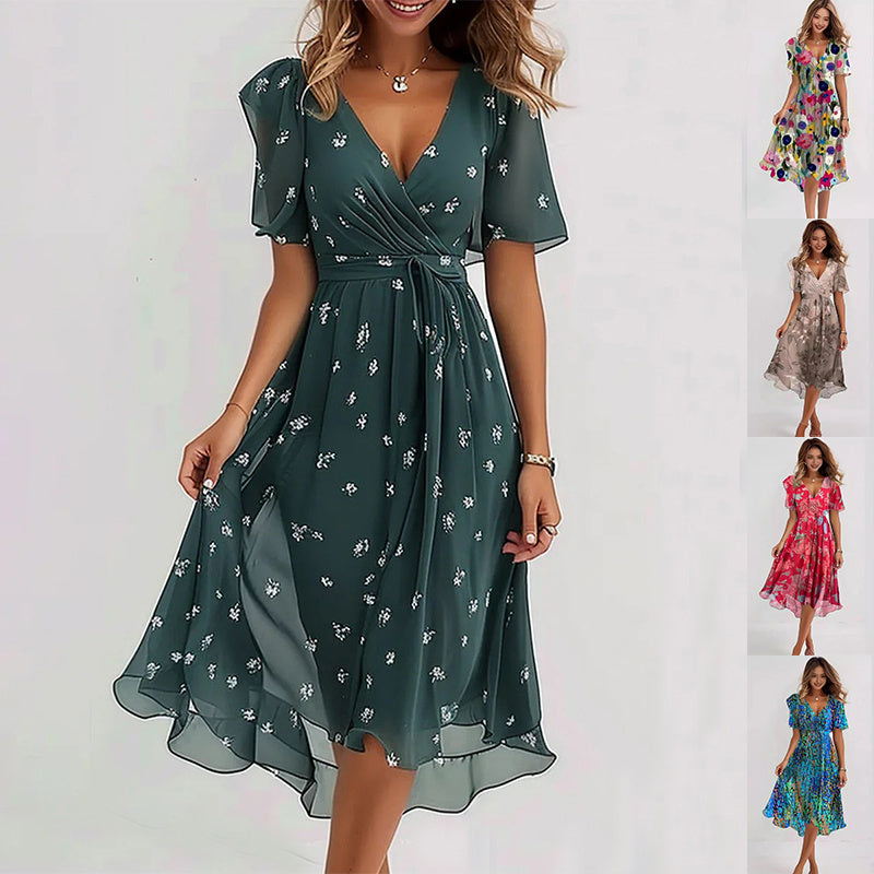 Catherine | Flowing Chiffon Midi Dress