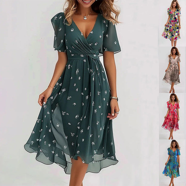 Catherine | Flowing Chiffon Midi Dress