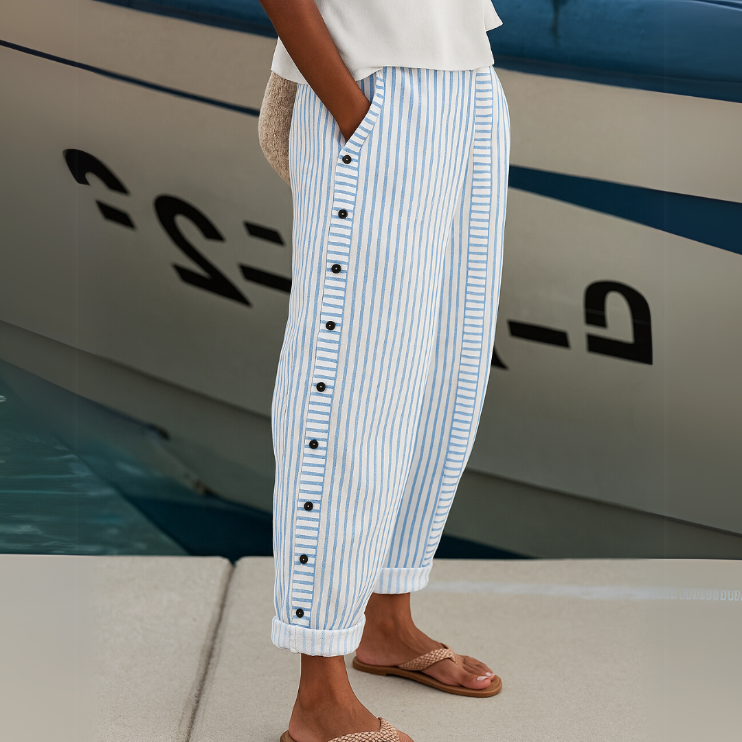 REA | COMFORTABLE STRIPED CASUAL TROUSERS