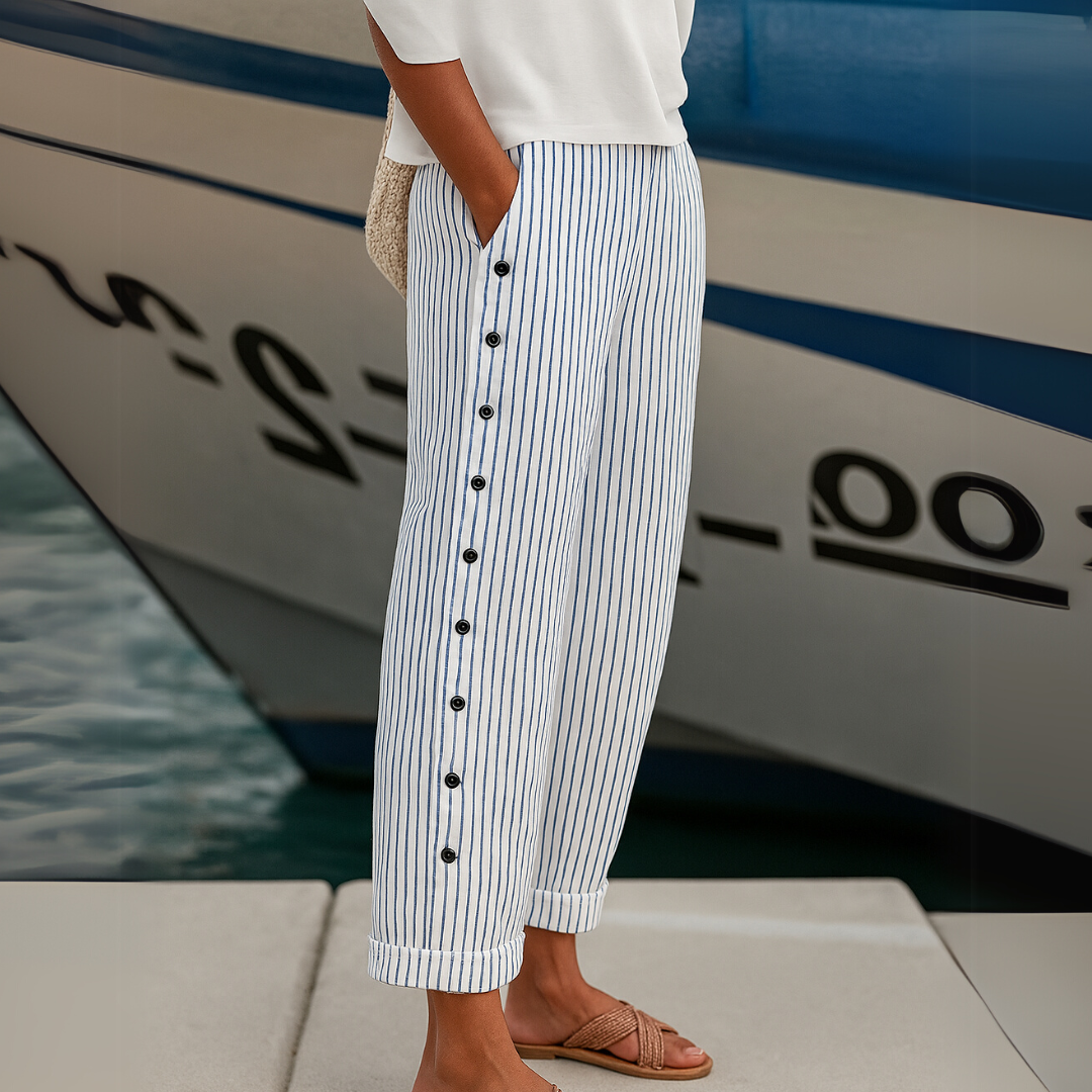 REA | COMFORTABLE STRIPED CASUAL TROUSERS