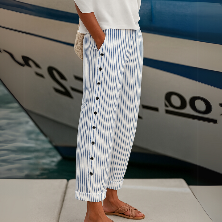 REA | COMFORTABLE STRIPED CASUAL TROUSERS