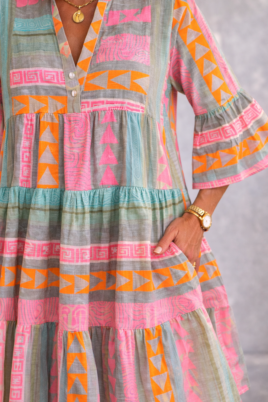 Lucy | Robe Midi Flottante à Motifs