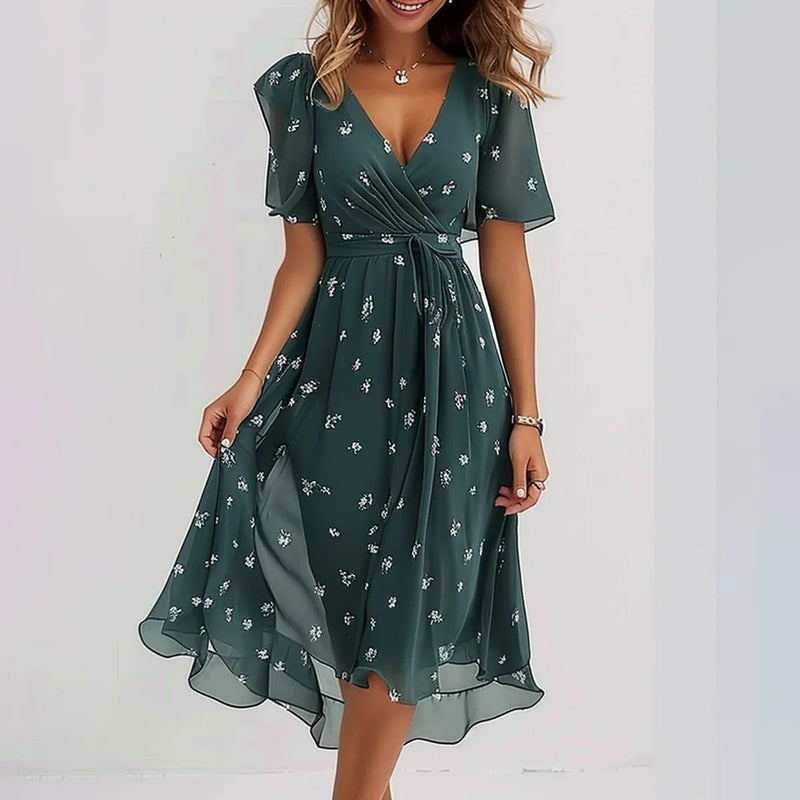 Catherine | Flowing Chiffon Midi Dress
