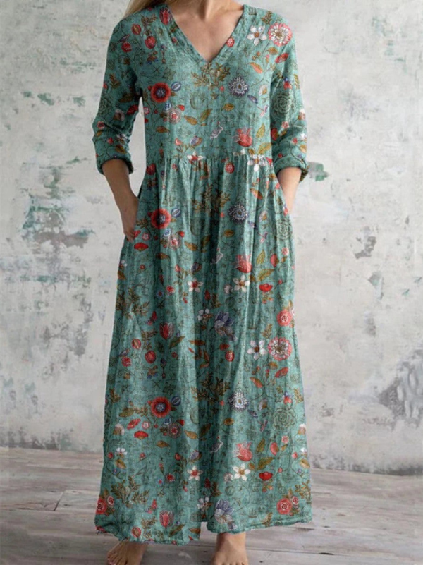 Florence | Vintage Floral Maxi Dress