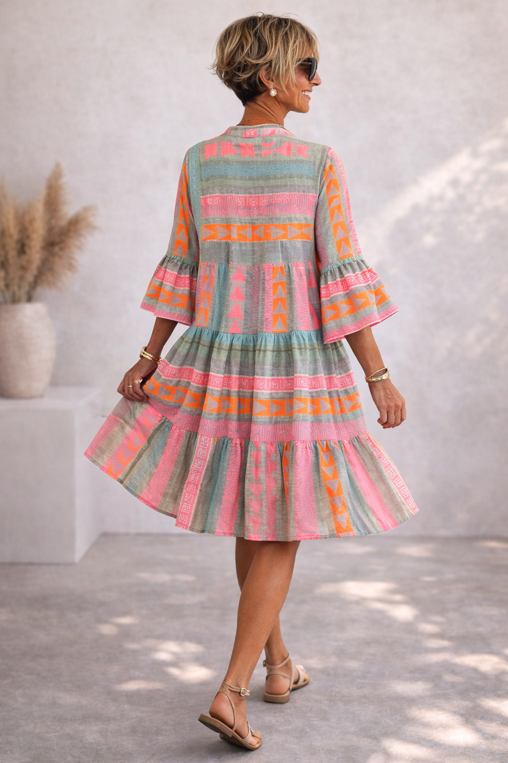 Lucy | Robe Midi Flottante à Motifs