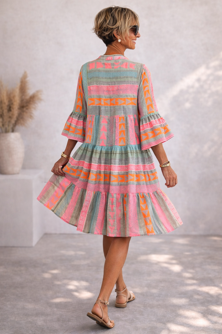 Lucy | Robe Midi Flottante à Motifs