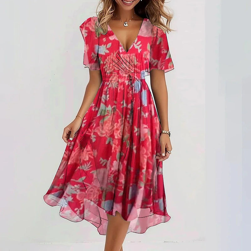 Catherine | Flowing Chiffon Midi Dress