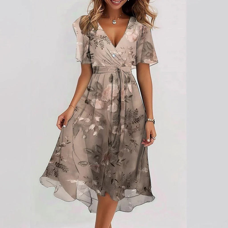 Catherine | Flowing Chiffon Midi Dress