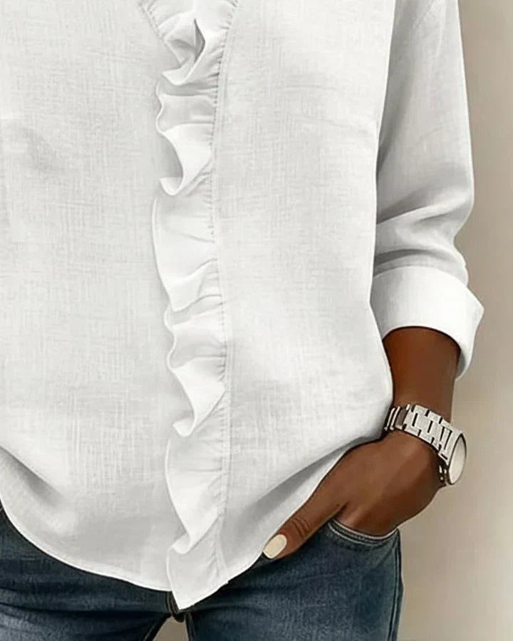 Eleanor | Ruffled V Neck Blouse