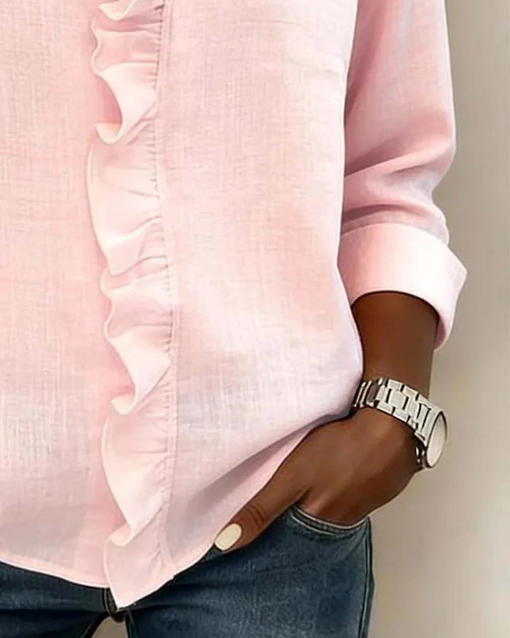 Eleanor | Ruffled V Neck Blouse