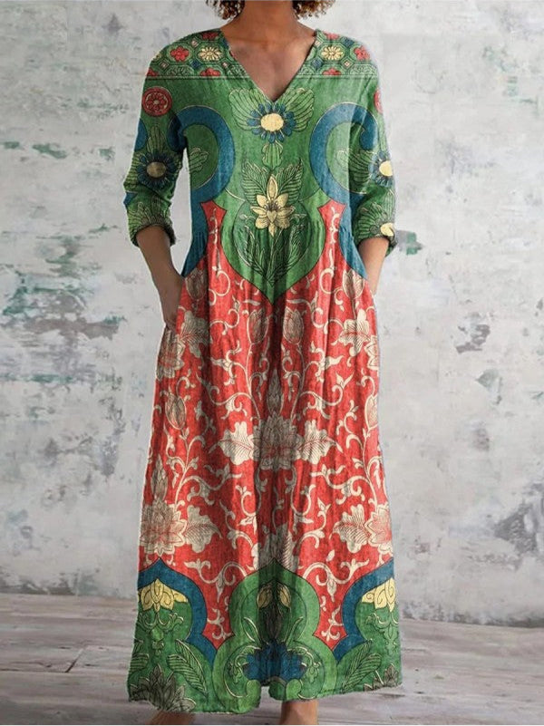 Florence | Vintage Floral Maxi Dress