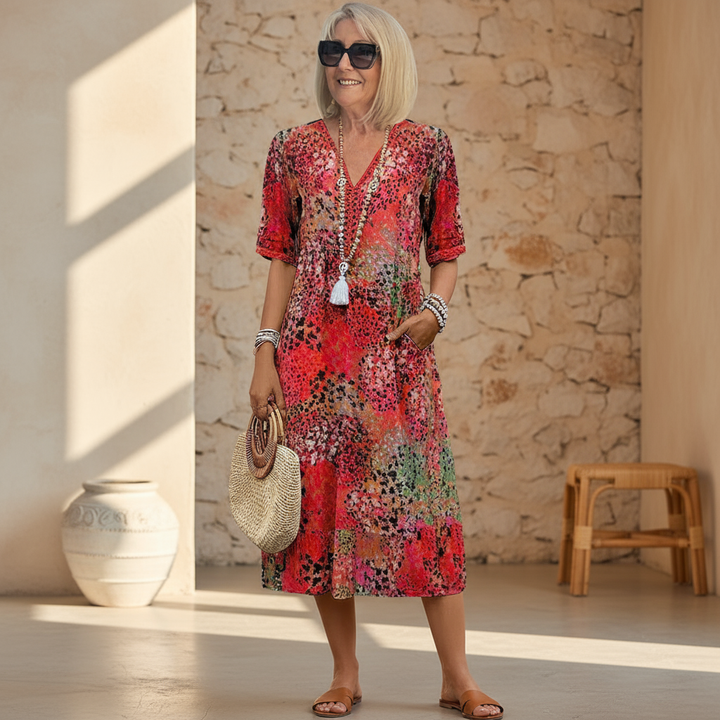 Lillian | Patterned Midi Dress