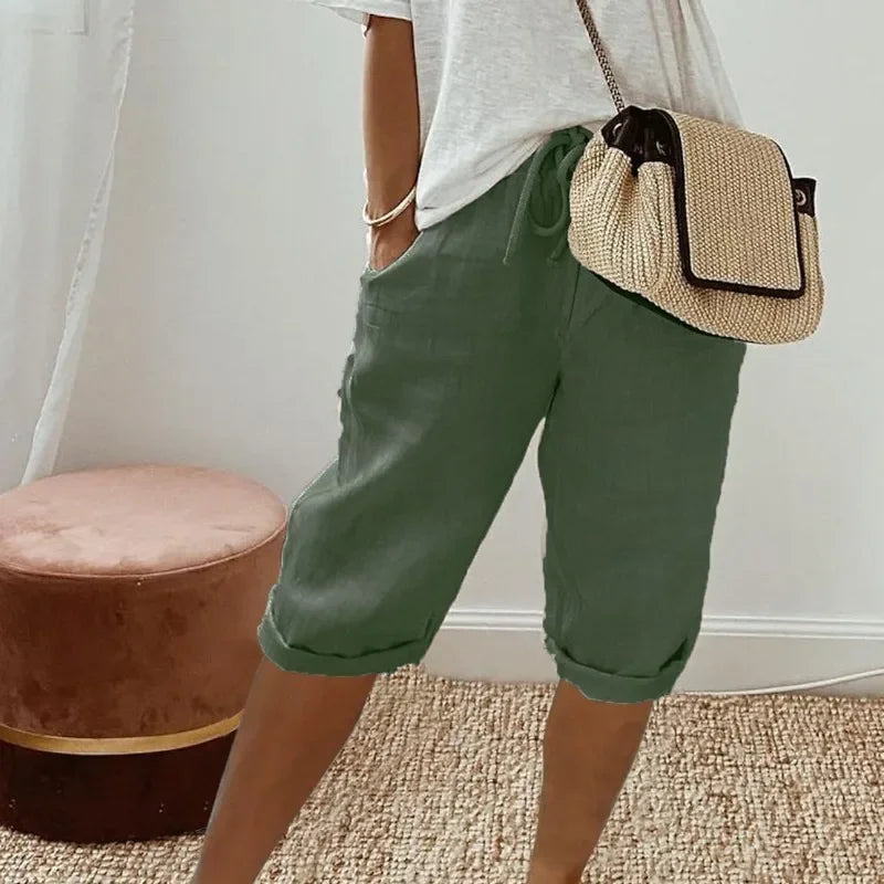 Janet | Linen Full Shorts