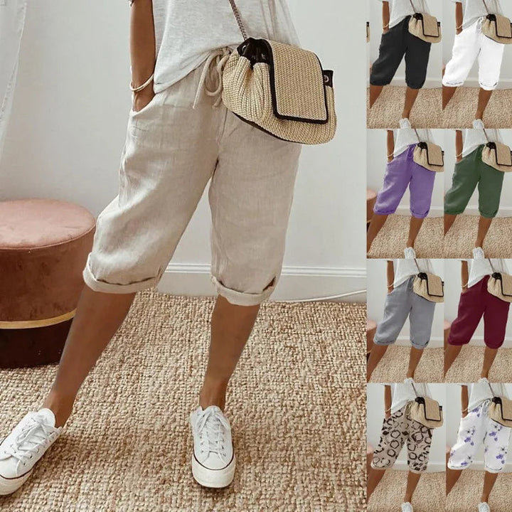 Janet | Linen Full Shorts