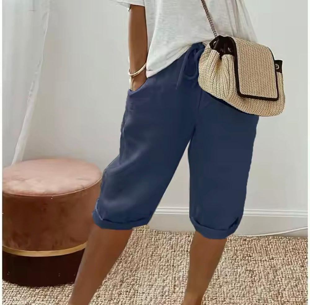 Janet | Linen Full Shorts