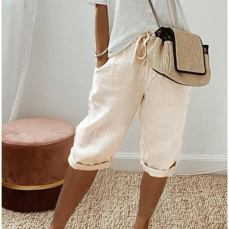 Janet | Linen Full Shorts
